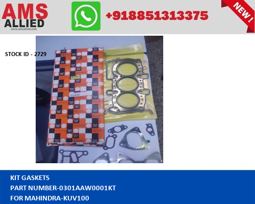 MAHINDRA KUV100 KIT GASKETS 0301AAW0001KT STOCKID 2729