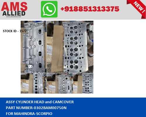 MAHINDRA SCORPIO ASSY CYLINDER HEAD and CAMCOVER 0302BAM00750N STOCKID 1572