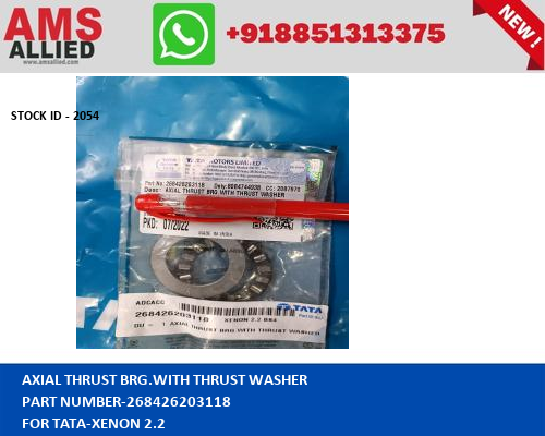 TATA XENON 2.2 AXIAL THRUST BRG.WITH THRUST WASHER 268426203118 STOCKID 2054