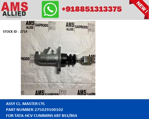 TATA HCV CUMMINS 6BT BS3/BS4 ASSY CL. MASTER CYL 275029100102 STOCKID 2714