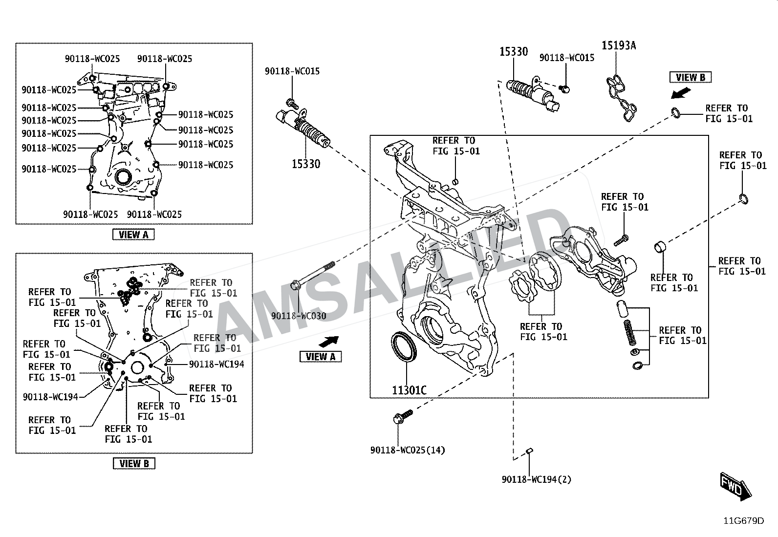 Toyota Hyryder Timing Gear Cover & Rear End Plate exploded parts diagram, figure 1106