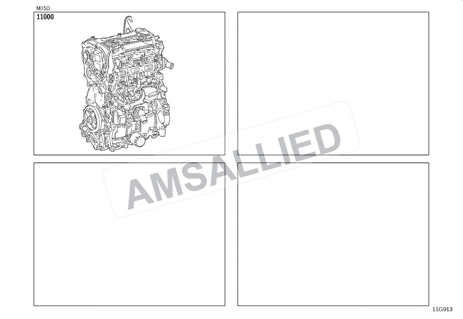 Toyota Hyryder Partial Engine Assembly exploded parts diagram, figure 1101