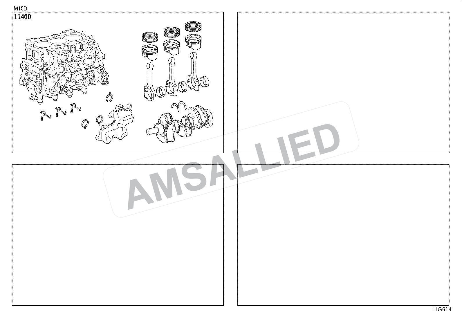 Toyota Hyryder Short Block Assembly exploded parts diagram, figure 1102