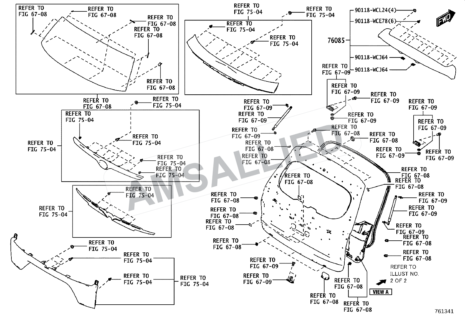 Toyota Hyryder Mudguard & Spoiler exploded parts diagram, figure 7601
