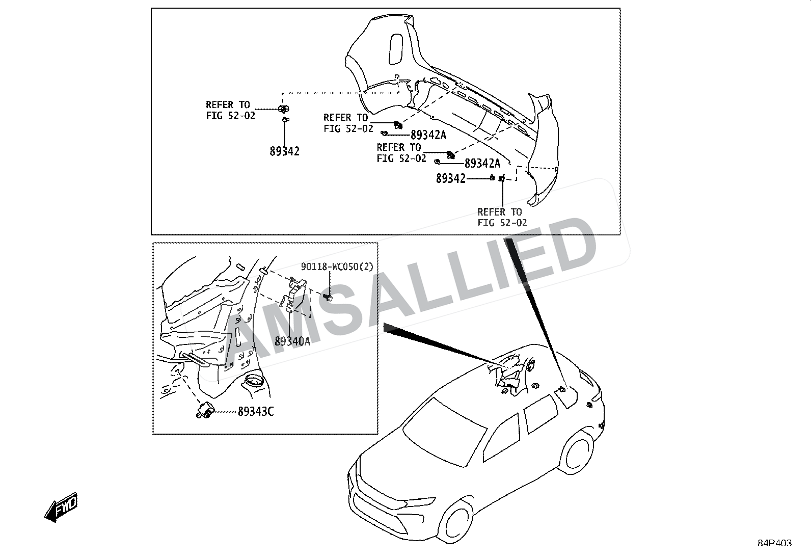 Toyota Hyryder Clearance & Back Sonar exploded parts diagram, figure 8417