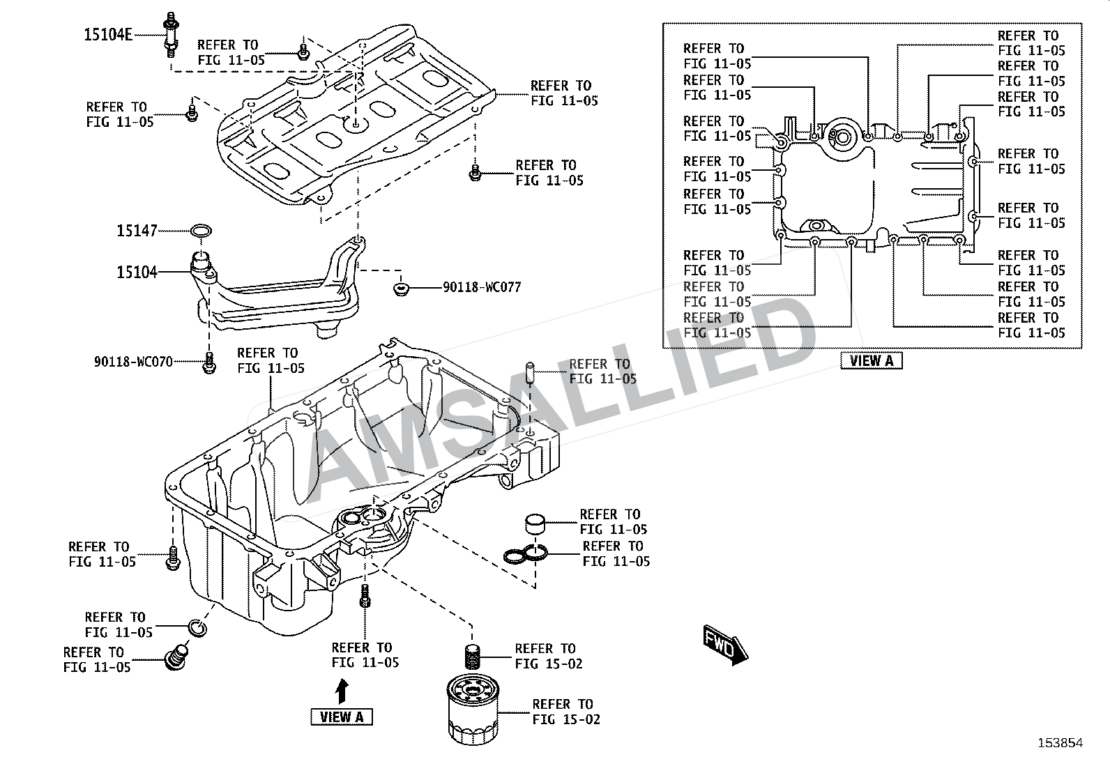 Toyota Hyryder Engine Oil Pump exploded parts diagram, figure 1501