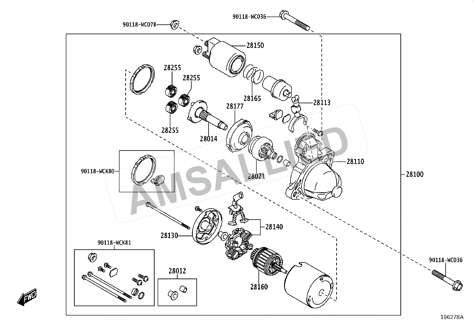 Toyota Hyryder Starter exploded parts diagram, figure 1904