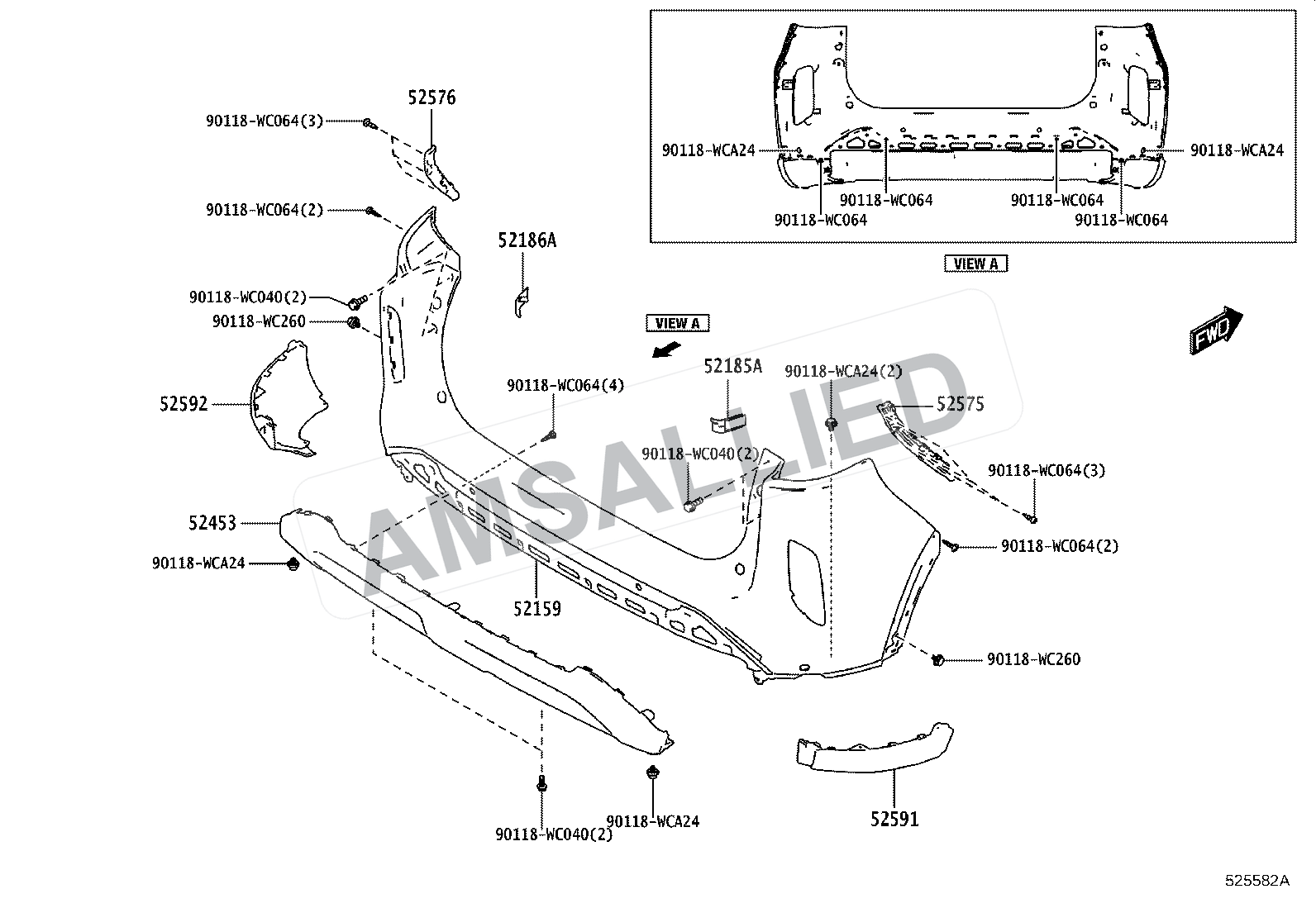Toyota Hyryder Rear Bumper & Bumper Stay exploded parts diagram, figure 5202