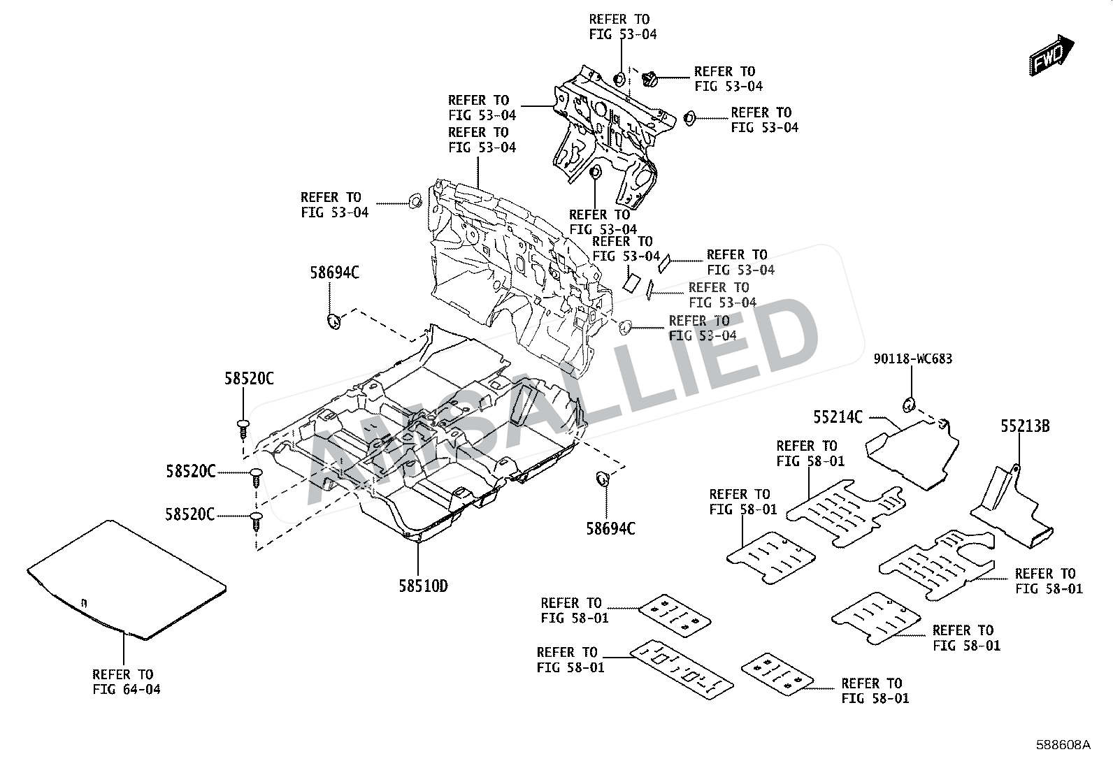 Toyota Hyryder Mat & Carpet exploded parts diagram, figure 5804