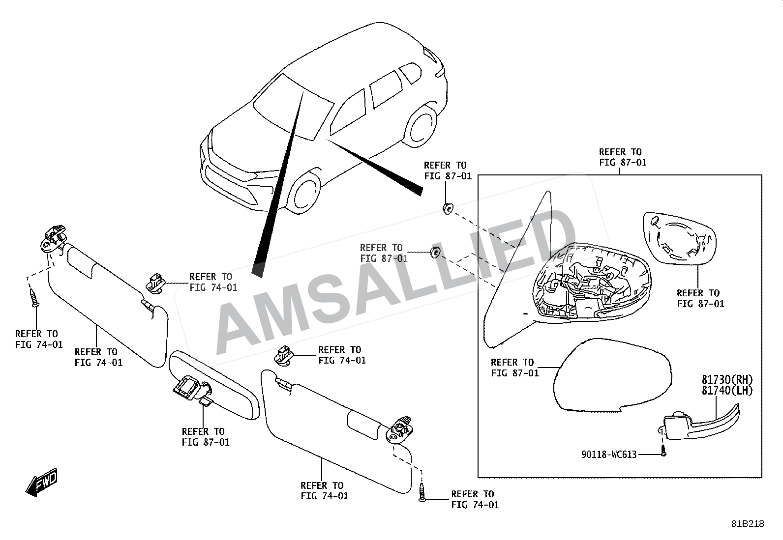 Toyota Hyryder Side Turn Signal Lamp & Outer Mirror Lamp exploded parts diagram, figure 8106