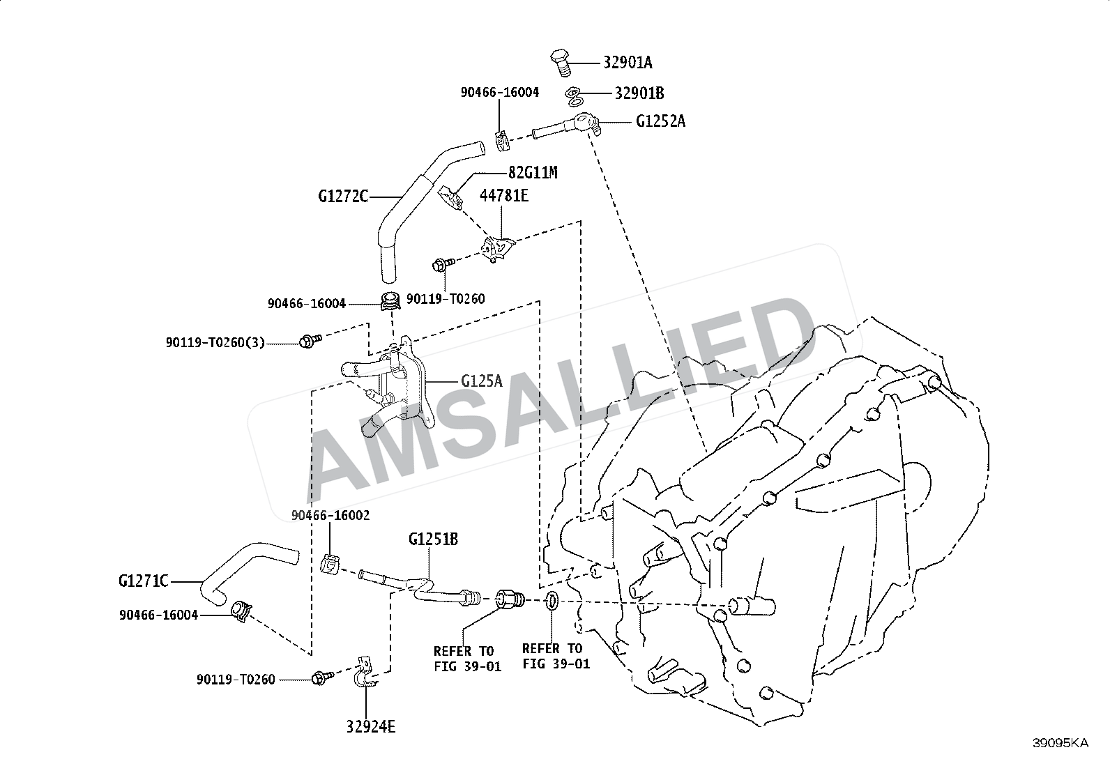 Toyota Hyryder Oil Cooler & Tube (hev Or Bev Or Fcev) exploded parts diagram, figure 3914