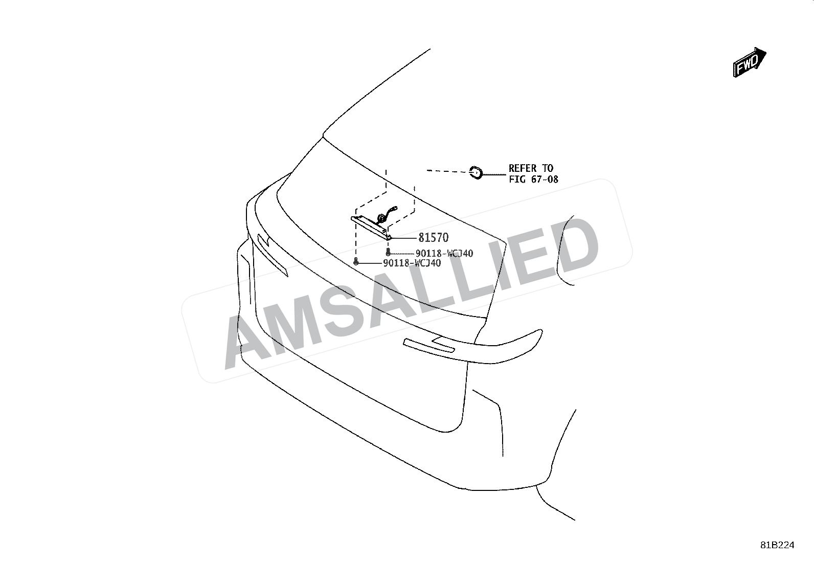 Toyota Hyryder Center Stop Lamp exploded parts diagram, figure 8117