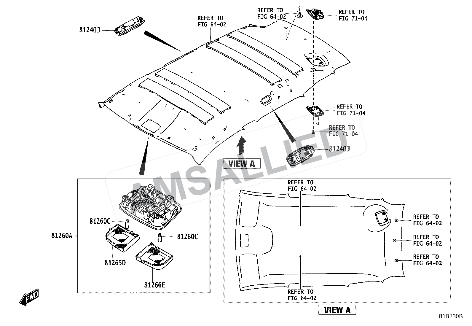 Toyota Hyryder Interior Lamp exploded parts diagram, figure 8121