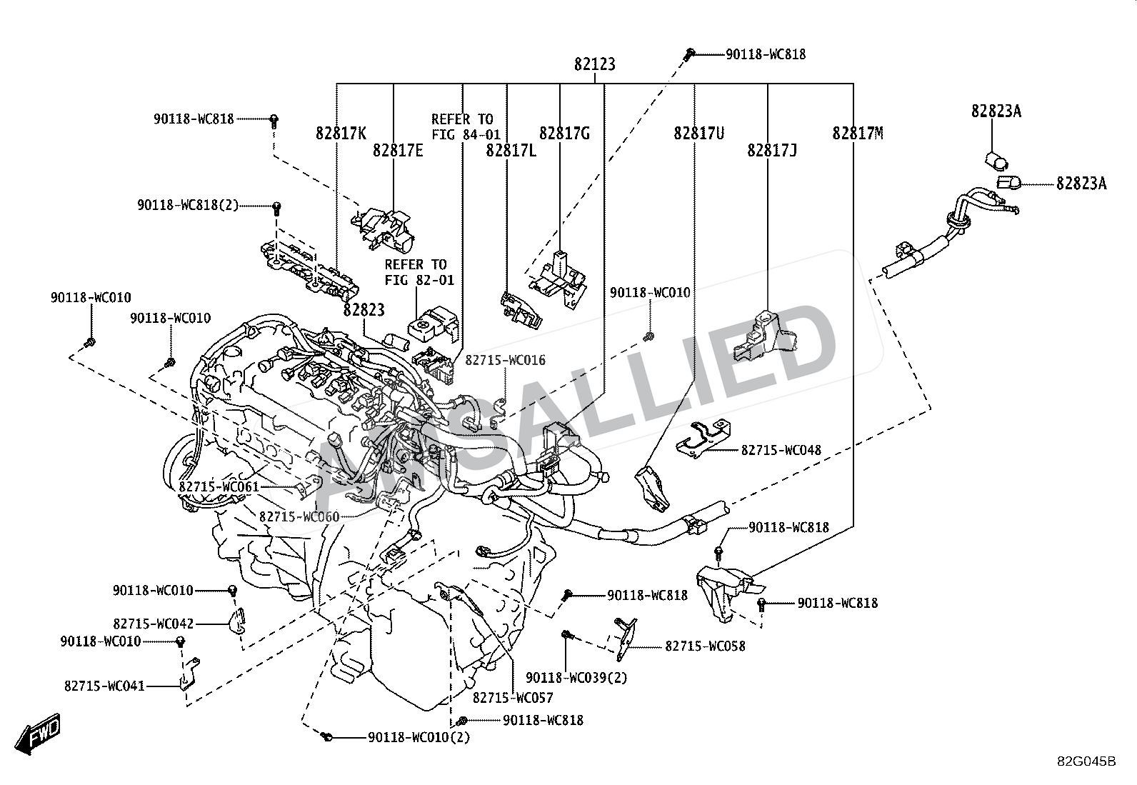Toyota Hyryder Wiring & Clamp exploded parts diagram, figure 8202