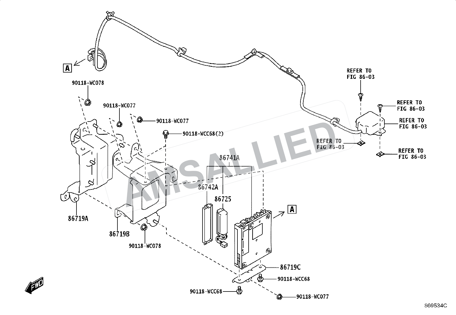 Toyota Hyryder Telephone & Mayday exploded parts diagram, figure 8615