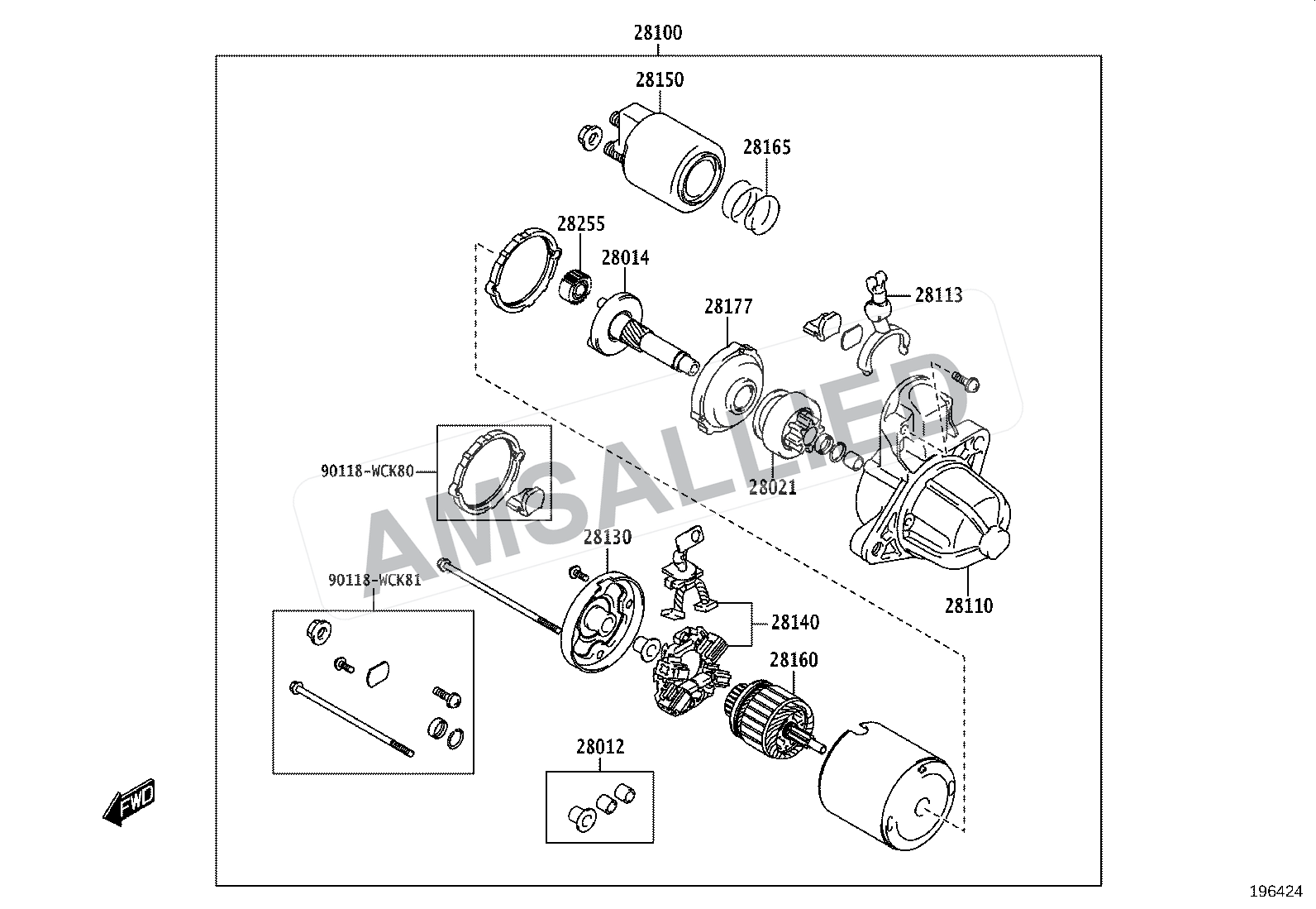 Toyota Rumion Starter exploded parts diagram, figure 1904