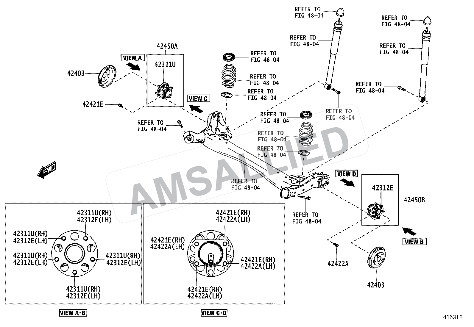 Toyota Rumion Rear Axle Shaft & Hub exploded parts diagram, figure 4102