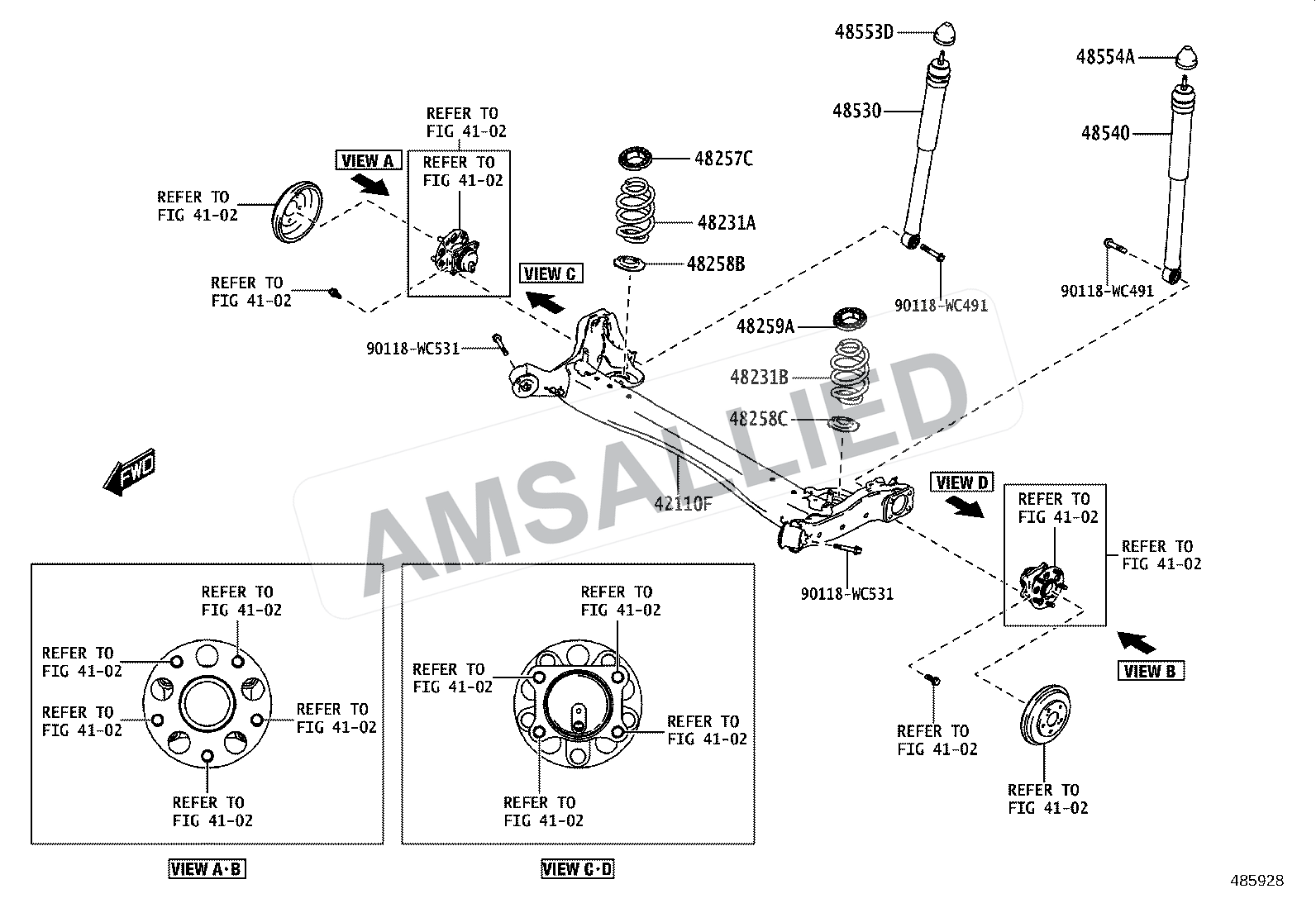 Toyota Rumion Rear Spring & Shock Absorber exploded parts diagram, figure 4804