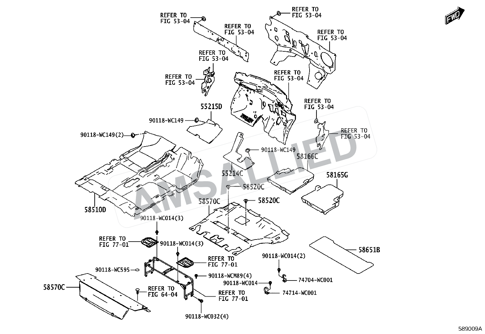 Toyota Rumion Mat & Carpet exploded parts diagram, figure 5804
