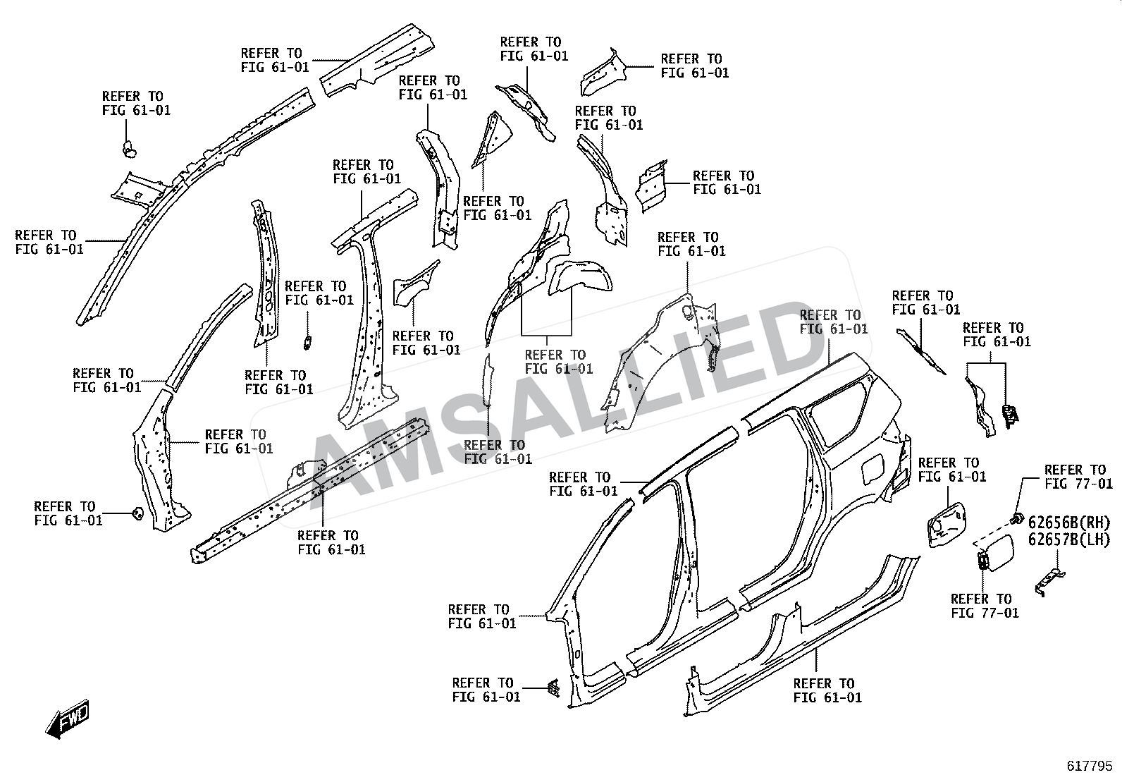 Toyota Rumion Roof Side Ventilator exploded parts diagram, figure 6102