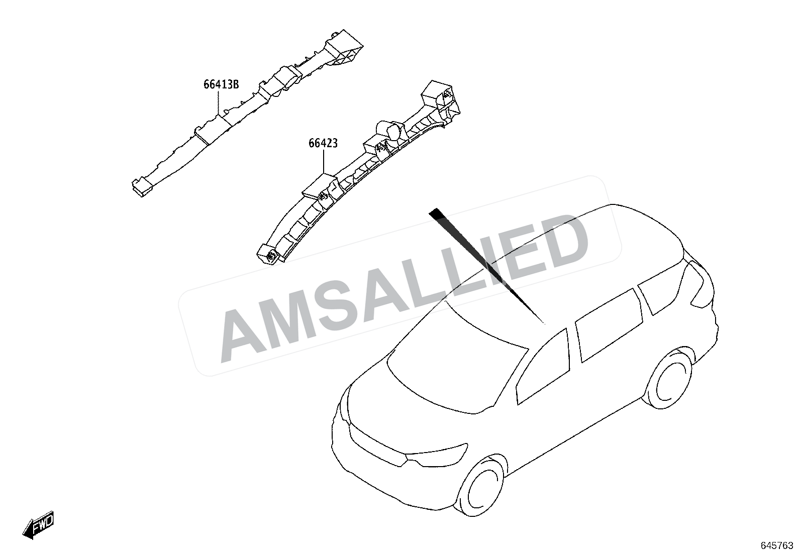 Toyota Rumion Roof Headlining & Silencer Pad exploded parts diagram, figure 6402