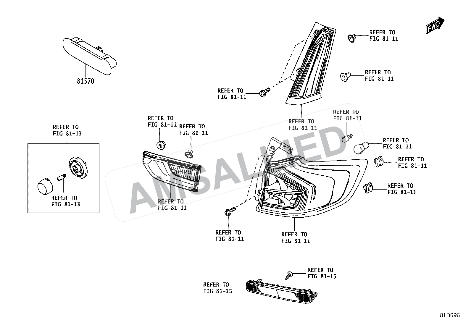 Toyota Rumion Center Stop Lamp exploded parts diagram, figure 8117