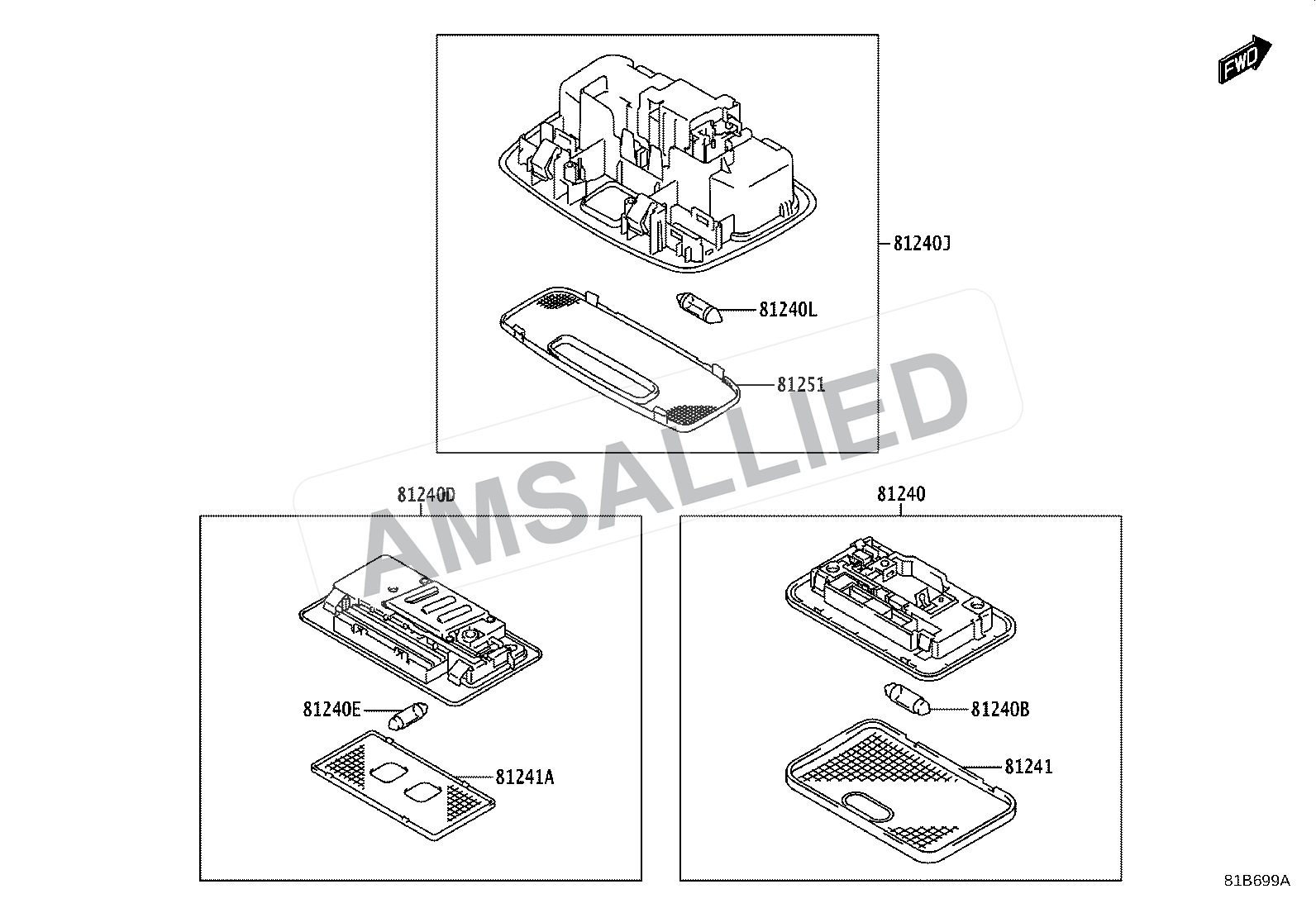 Toyota Rumion Interior Lamp exploded parts diagram, figure 8121