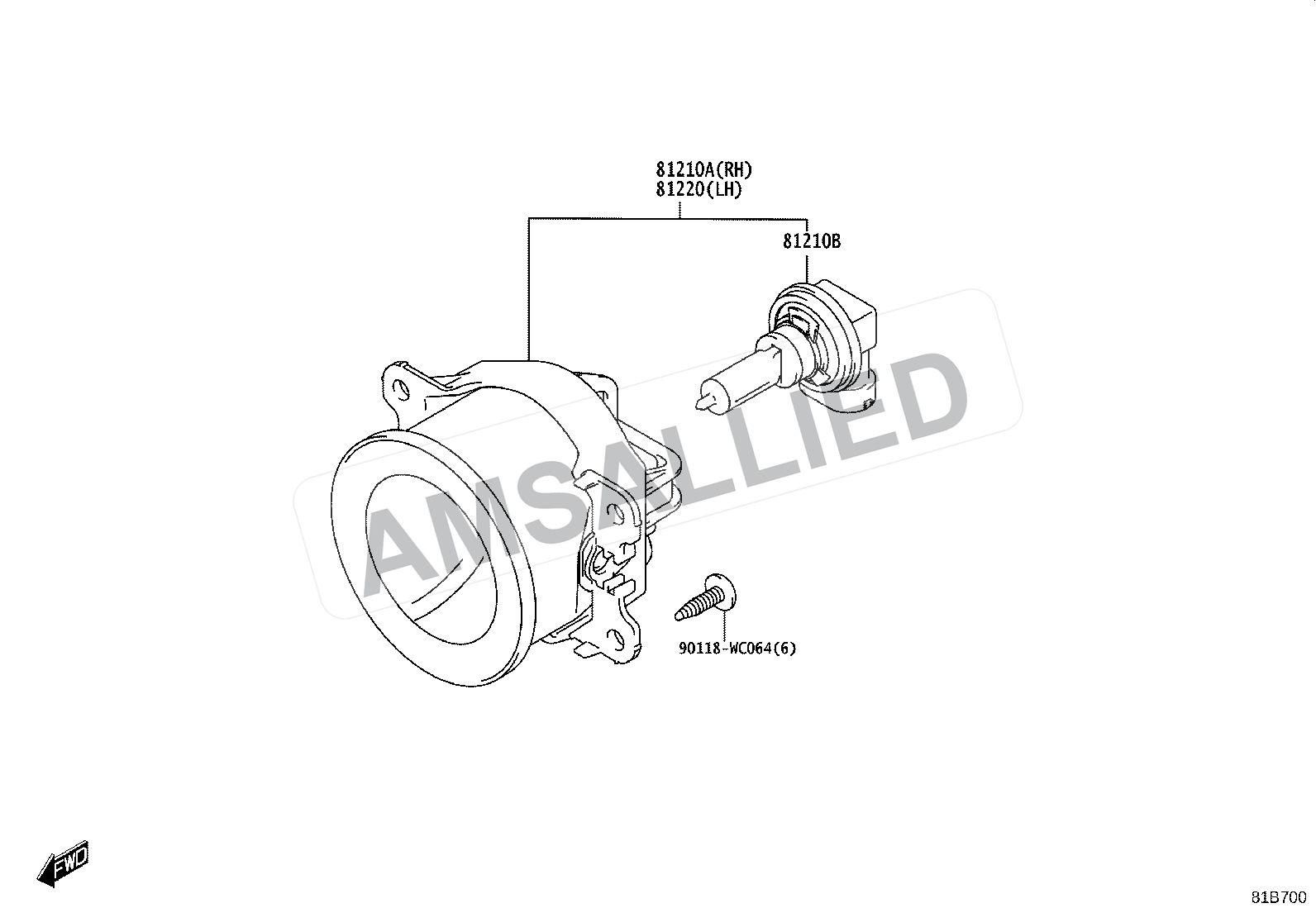 Toyota Rumion Fog Lamp exploded parts diagram, figure 8102