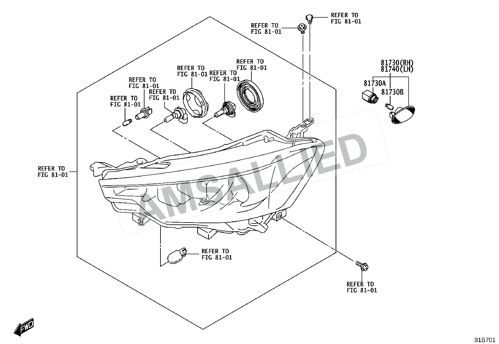 Toyota Rumion Side Turn Signal Lamp & Outer Mirror Lamp exploded parts diagram, figure 8106