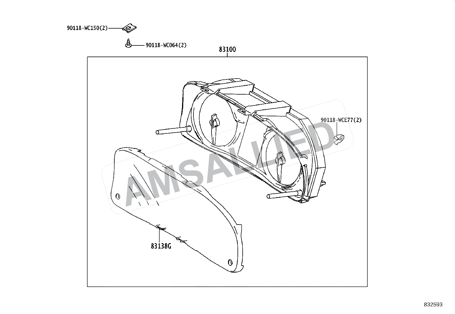 Toyota Rumion Meter exploded parts diagram, figure 8301