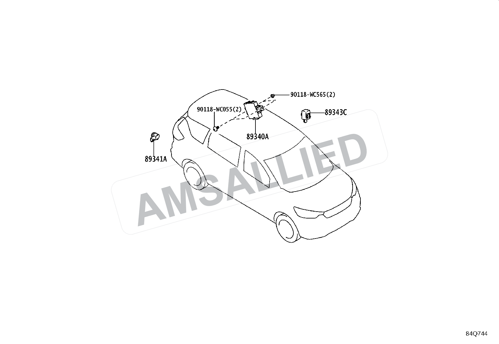 Toyota Rumion Clearance & Back Sonar exploded parts diagram, figure 8417
