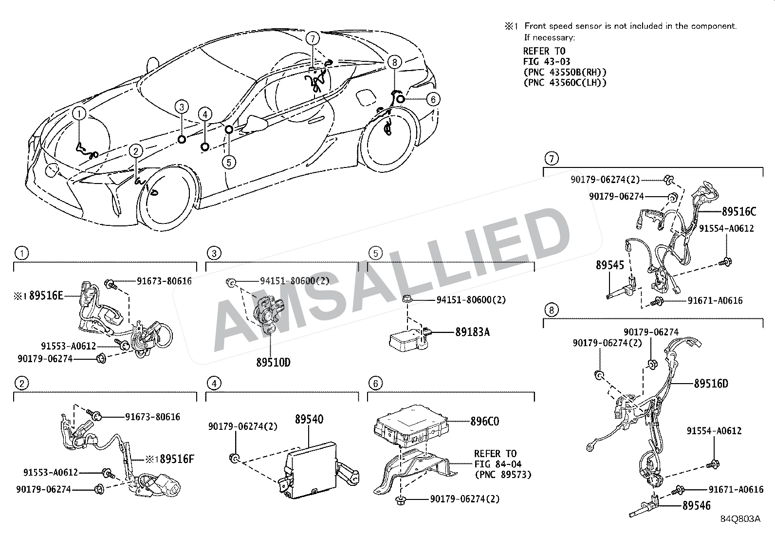 Toyota Rumion Abs & Vsc exploded parts diagram, figure 8414