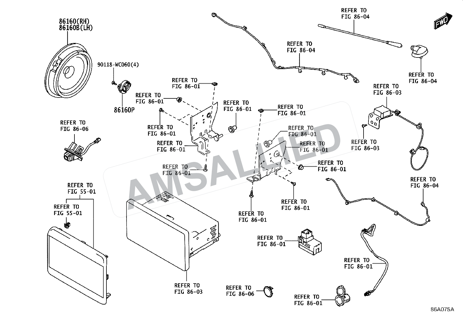 Toyota Rumion Speaker exploded parts diagram, figure 8602