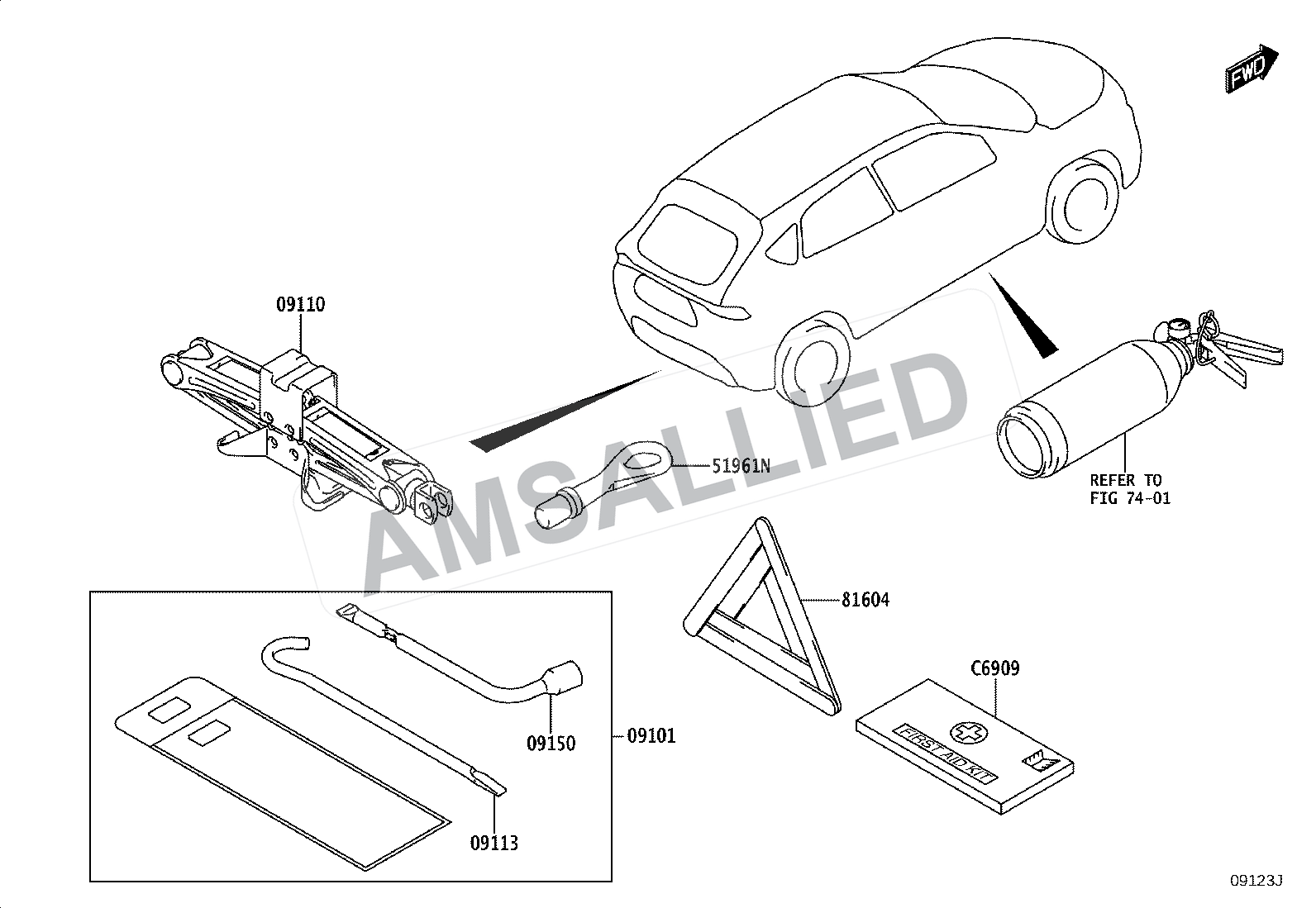 Toyota Taisor Standard Tool exploded parts diagram, figure 0901