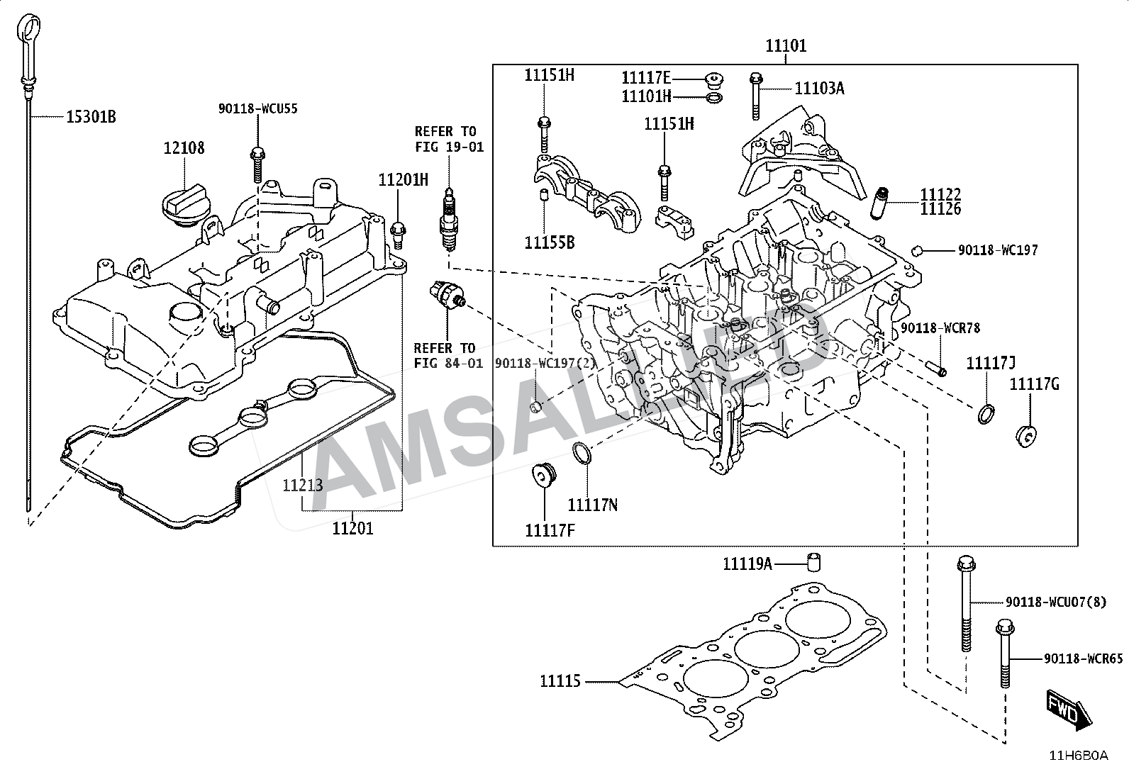 Toyota Taisor Cylinder Head exploded parts diagram, figure 1104