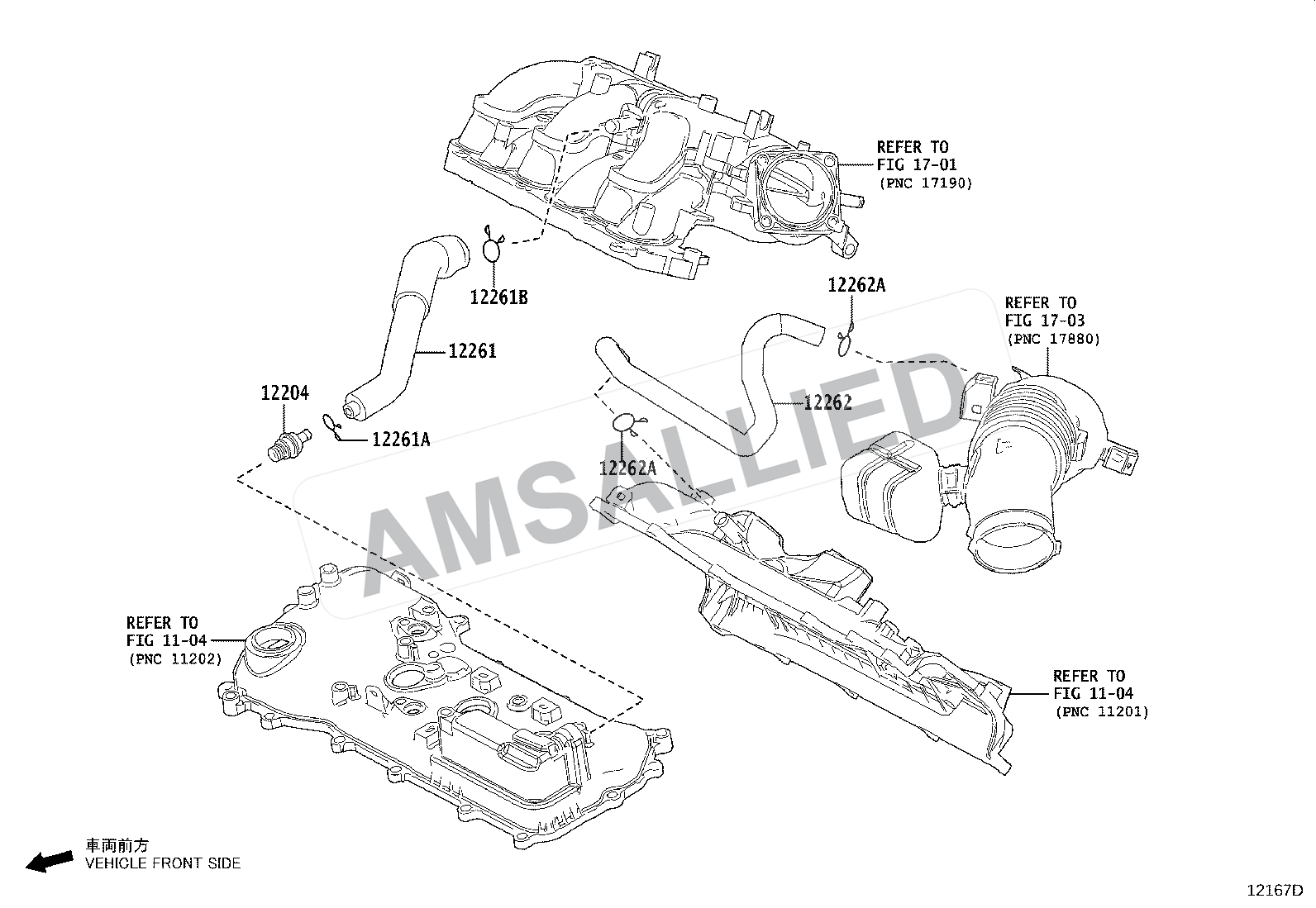 Toyota Taisor Ventilation Hose exploded parts diagram, figure 1201