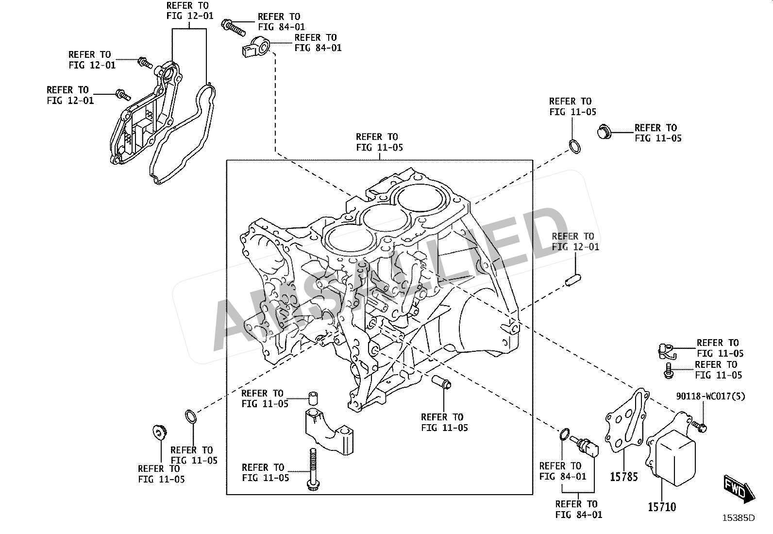 Toyota Taisor Engine Oil Cooler exploded parts diagram, figure 1503