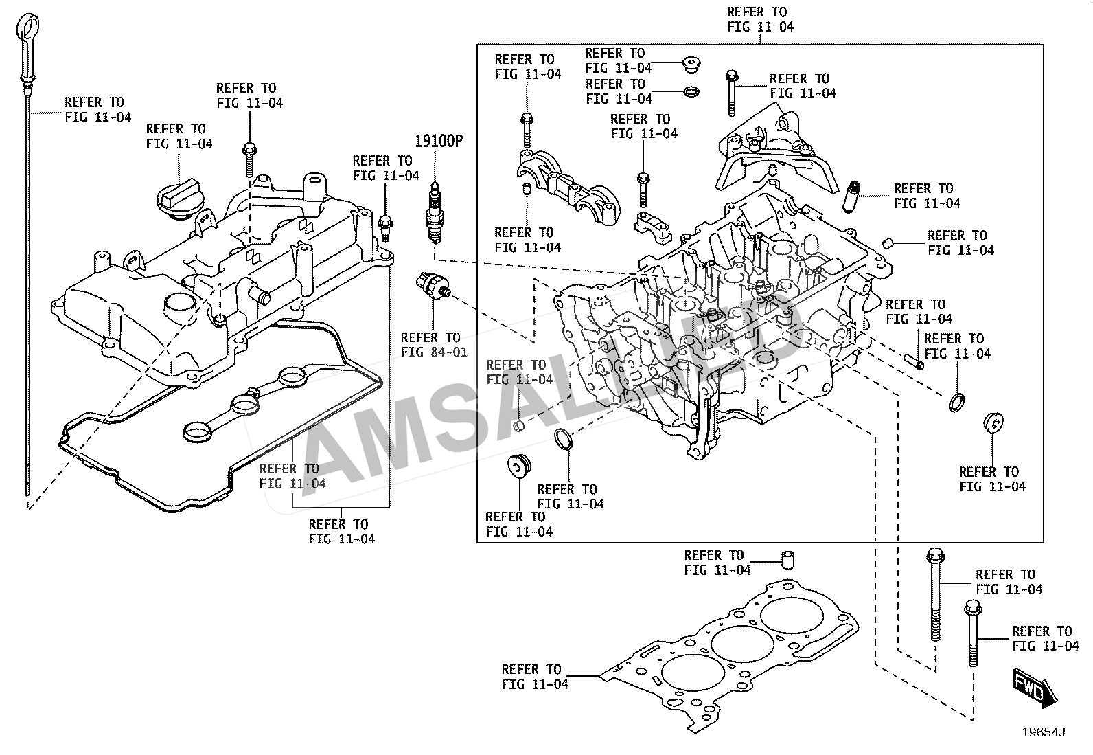 Toyota Taisor Ignition Coil & Spark Plug / Glow Plug exploded parts diagram, figure 1901
