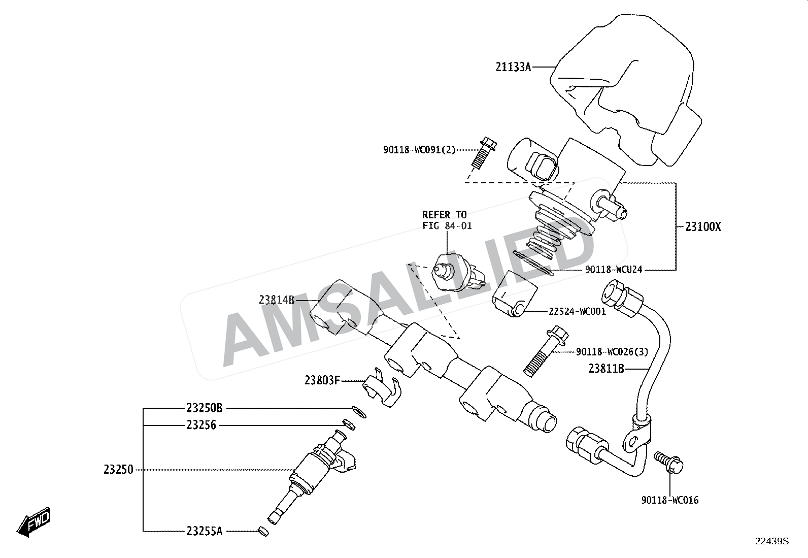 Toyota Taisor Fuel Injection System exploded parts diagram, figure 2211