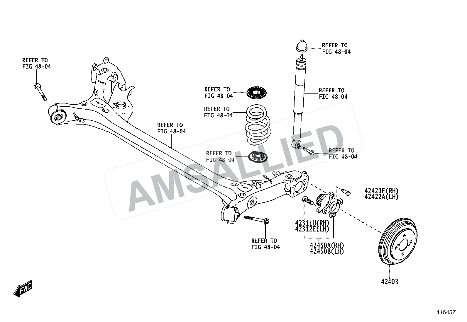 Toyota Taisor Rear Axle Shaft & Hub exploded parts diagram, figure 4102