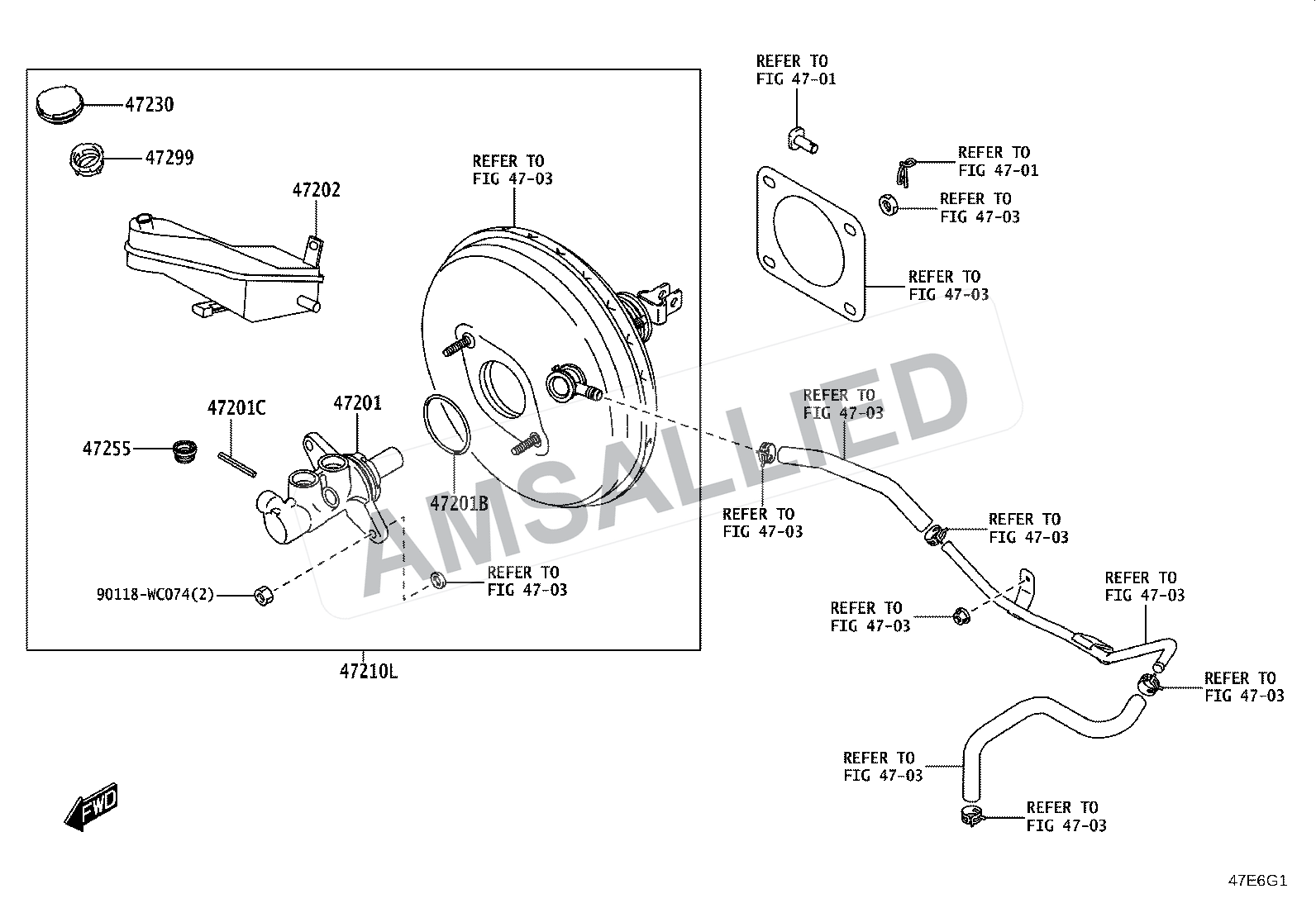 Toyota Taisor Brake Master Cylinder exploded parts diagram, figure 4702