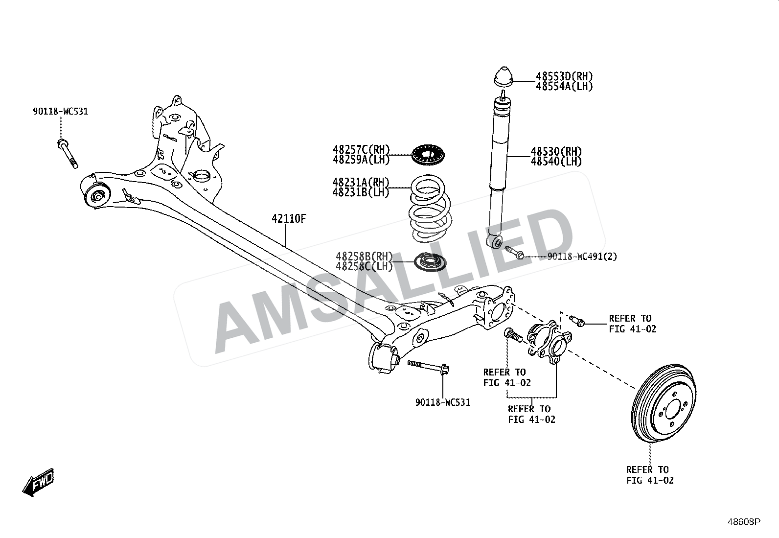 Toyota Taisor Rear Spring & Shock Absorber exploded parts diagram, figure 4804