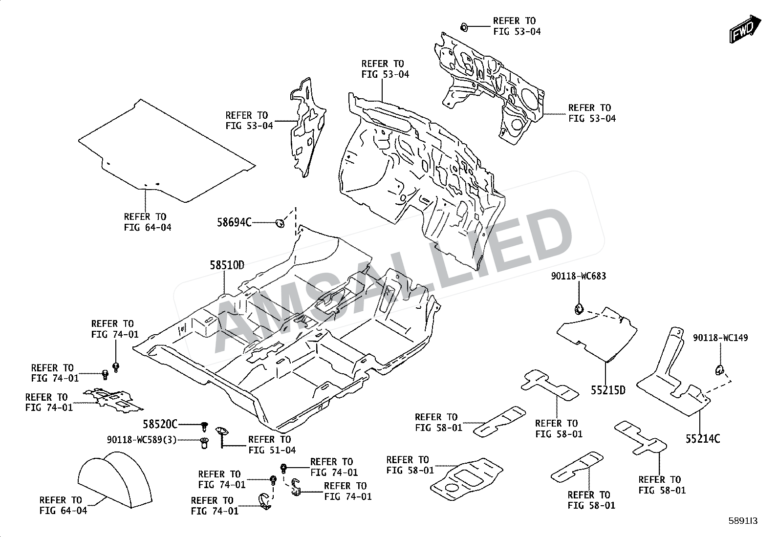 Toyota Taisor Mat & Carpet exploded parts diagram, figure 5804