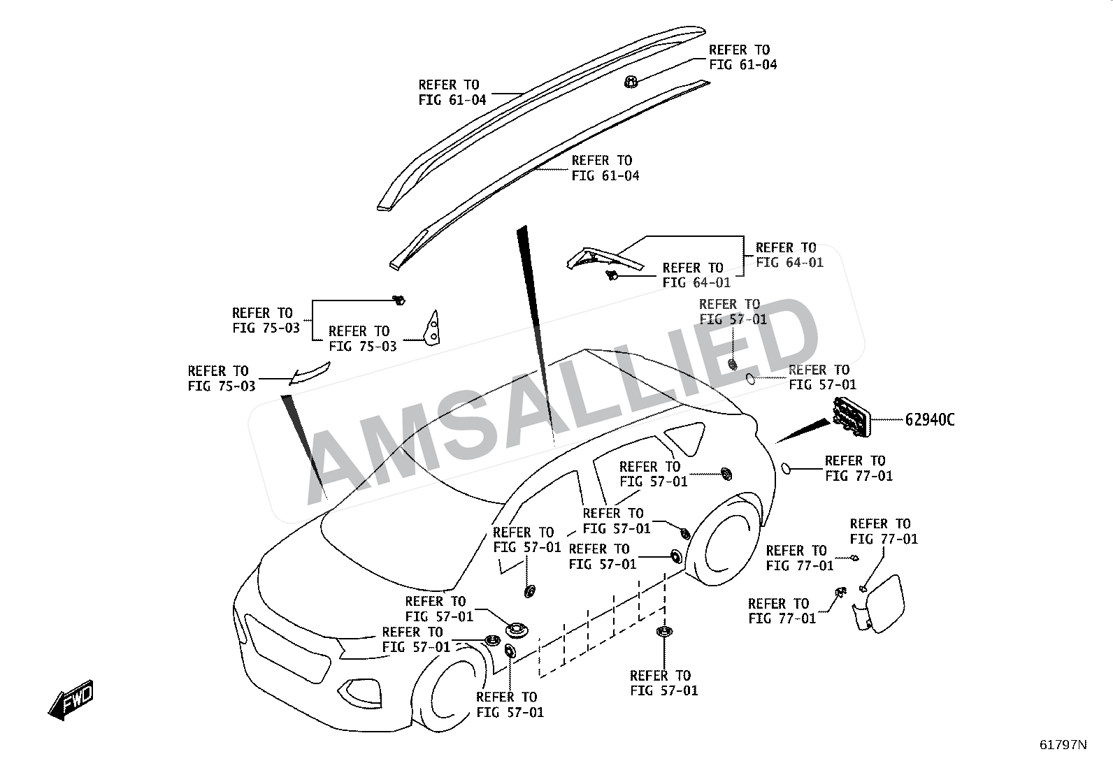 Toyota Taisor Roof Side Ventilator exploded parts diagram, figure 6102