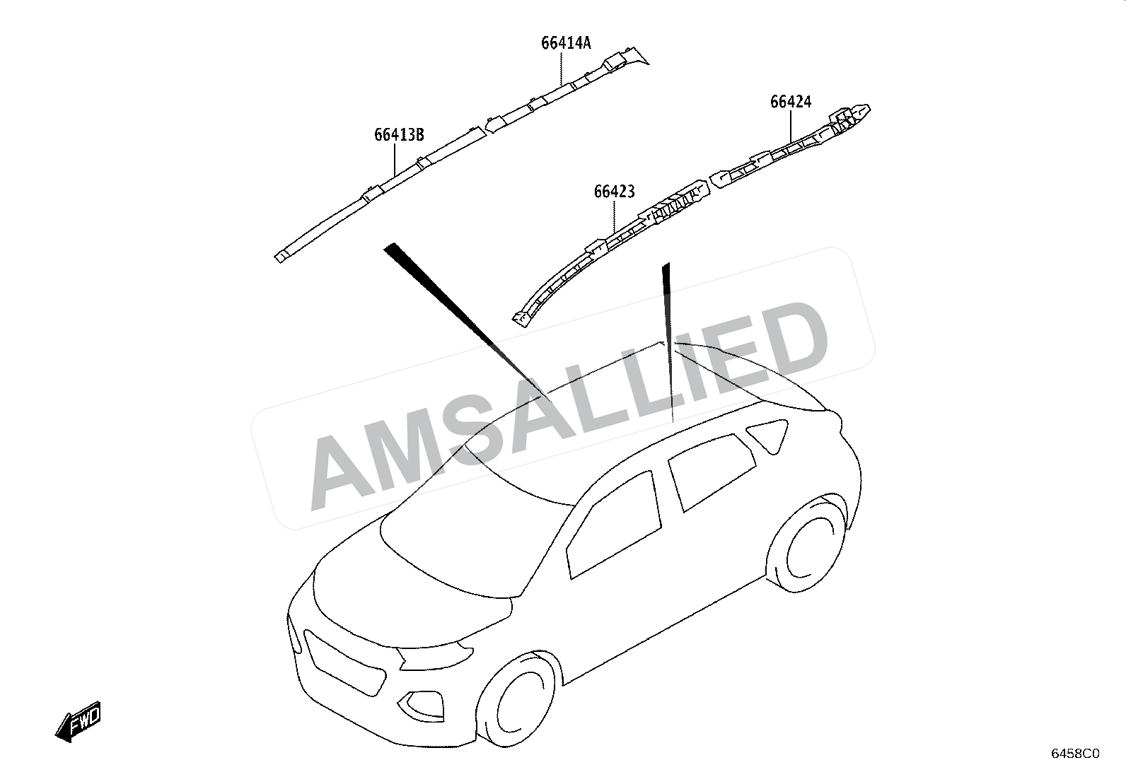 Toyota Taisor Roof Headlining & Silencer Pad exploded parts diagram, figure 6402