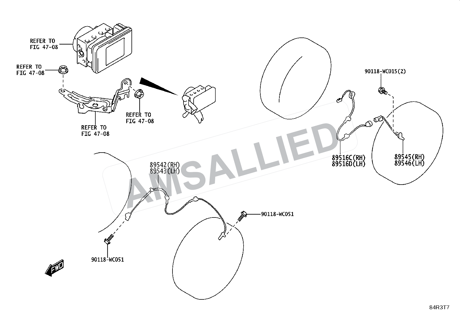 Toyota Taisor Abs & Vsc exploded parts diagram, figure 8414