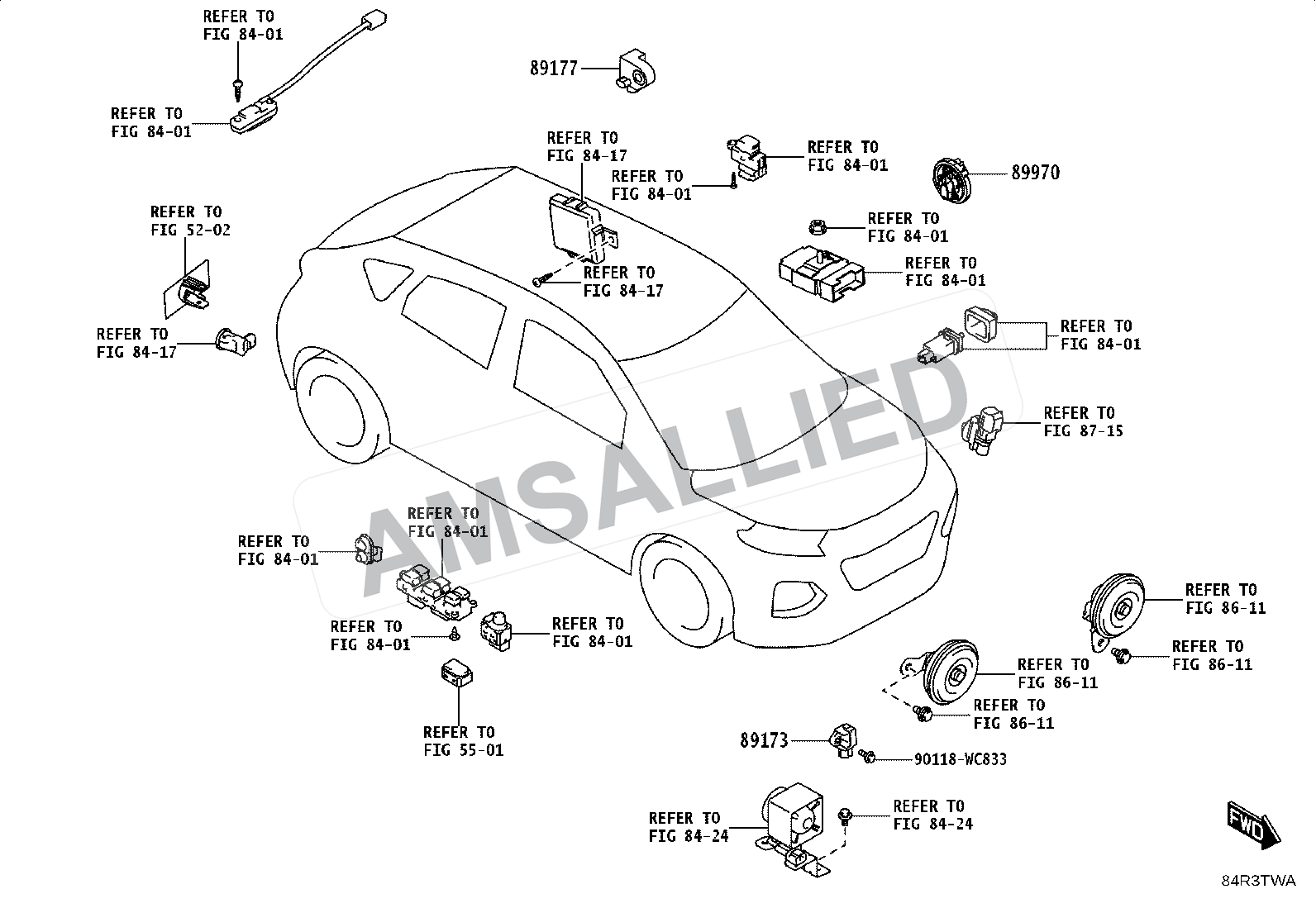 Toyota Taisor Air Bag exploded parts diagram, figure 8421