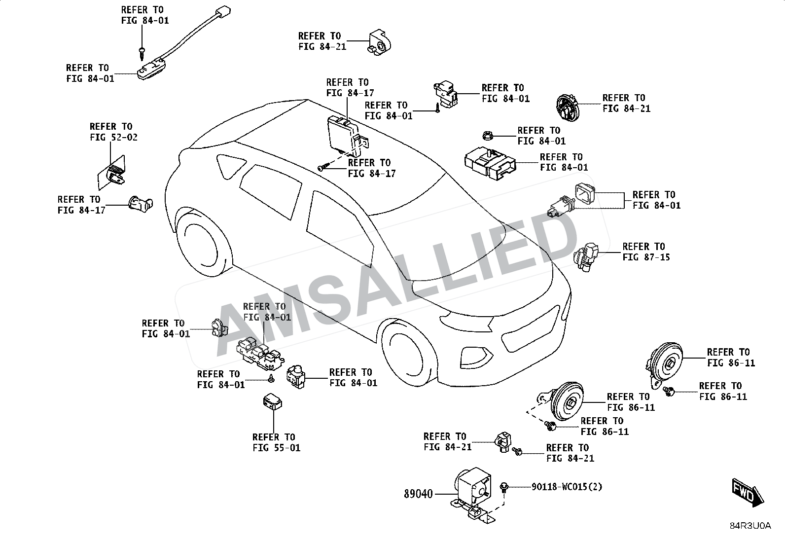Toyota Taisor Anti-theft Device exploded parts diagram, figure 8424