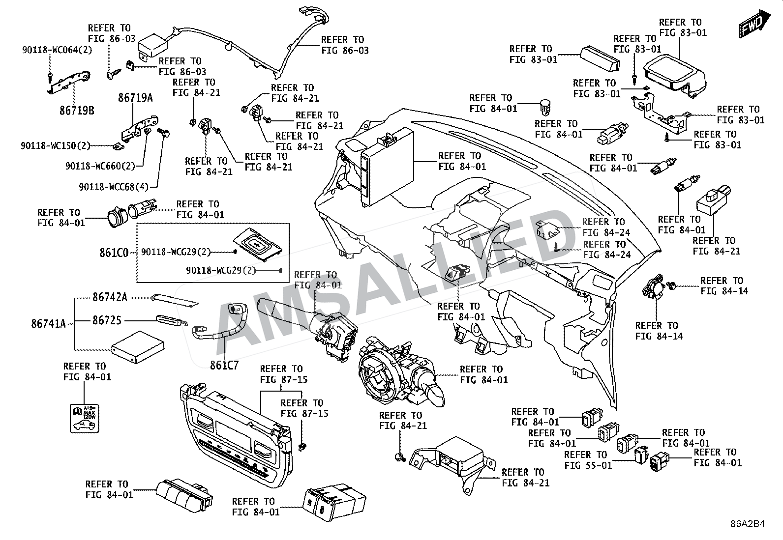 Toyota Taisor Telephone & Mayday exploded parts diagram, figure 8615